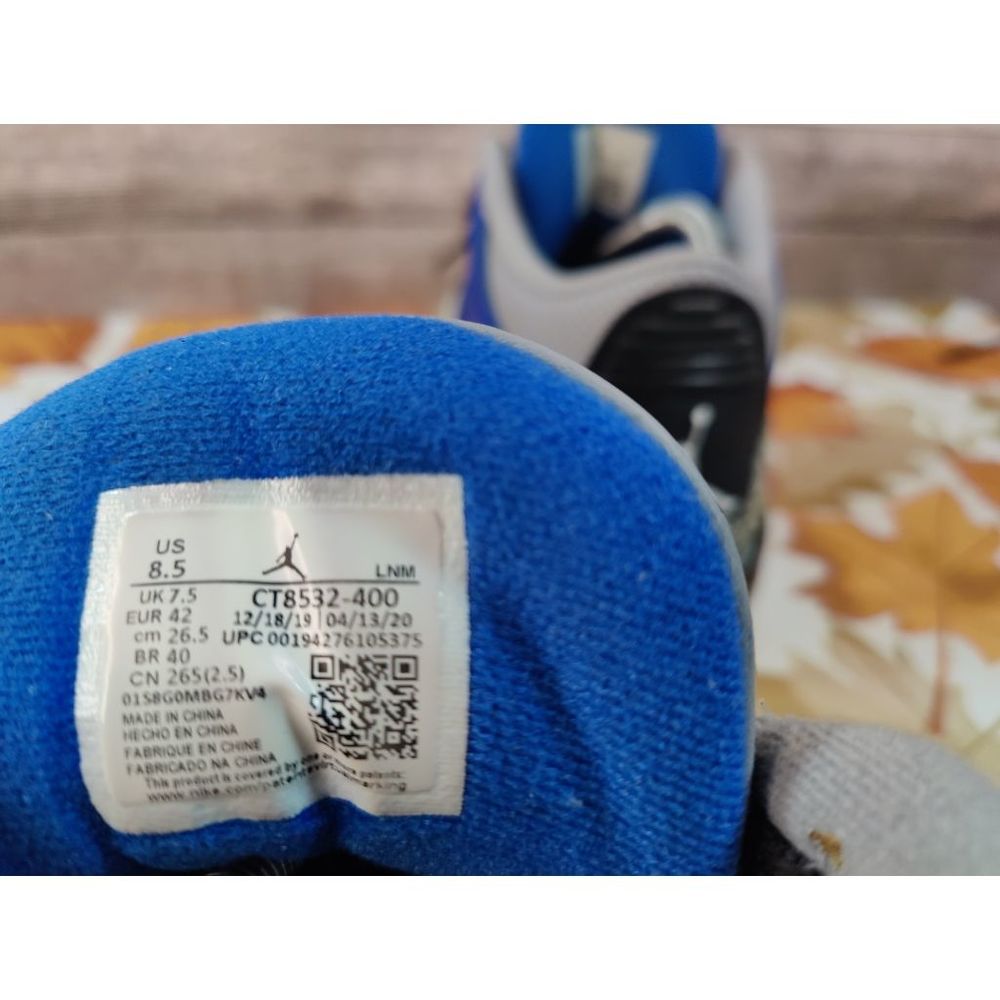 Nike Air Jordan 3 Retro Varsity Royal Racer Blue Cement Size 8.5 Men CT8532-400 - Picture 5 of 6